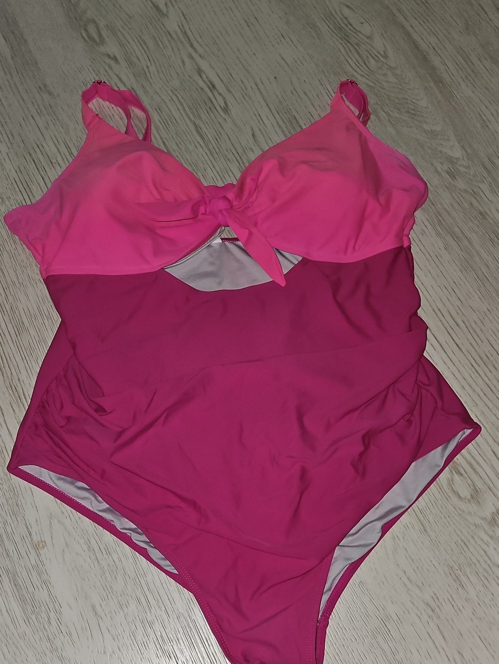 Bright Fuchsia Knot-Front One-Piece Swimsuit